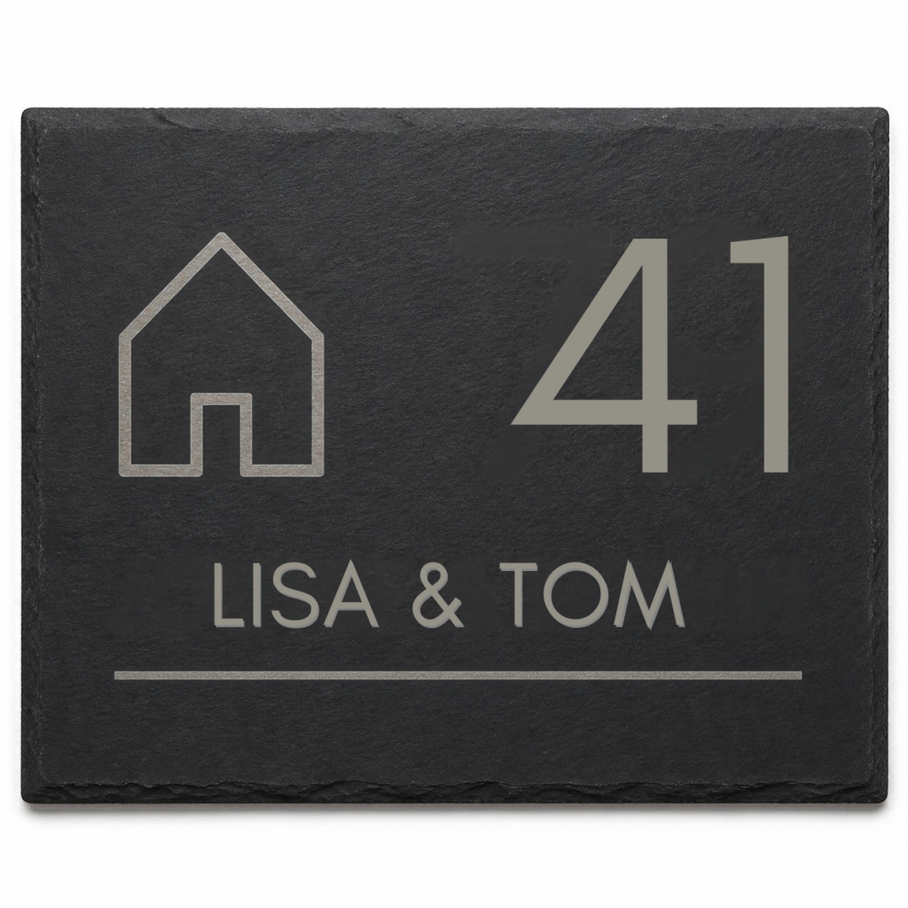 Ontwerpvoorbeelden voor een gepersonaliseerd leisteen naambord