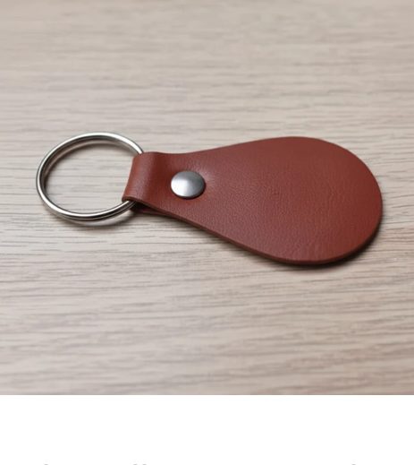 Gepersonaliseerde ronde sleutelhanger van PU-leer